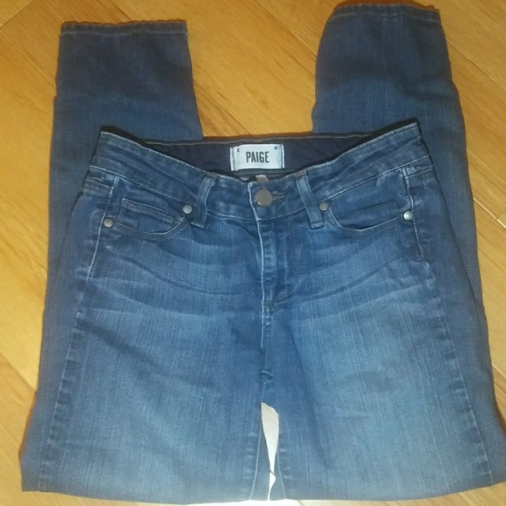 Paige Peg Skinny Blue Denim Jeans Sz 25